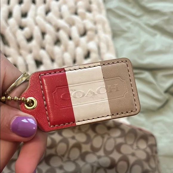 Coach Brown and Red Signature Tote - Picture 3 of 3